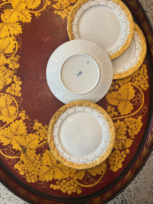 Meissen porcelain gilded plates