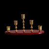 Aldo Tura 1950s red goatskin candleholder - Contemporary Cluster