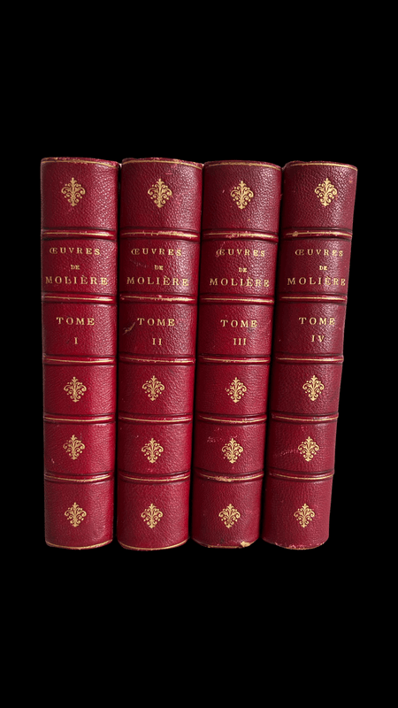 Set of 4 antique volumes - Oeuvres de Moliere in French - Contemporary Cluster