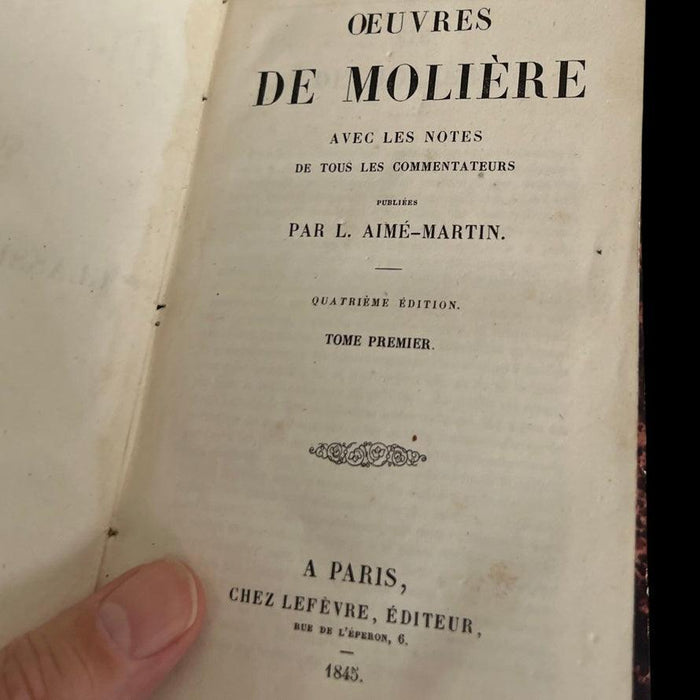 Set of 4 antique volumes - Oeuvres de Moliere in French