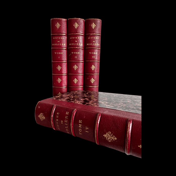 Set of 4 antique volumes - Oeuvres de Moliere in French