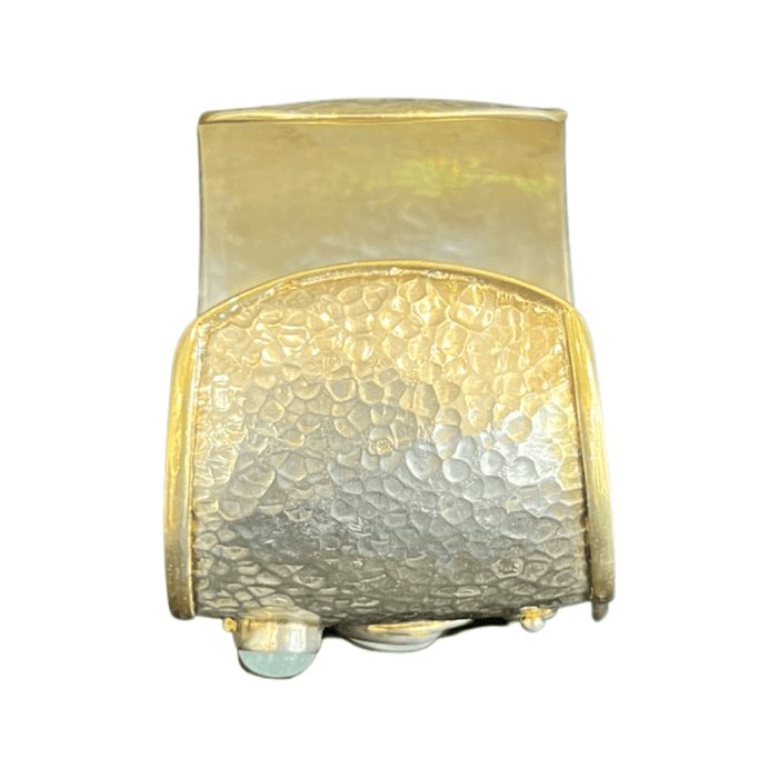 Italian silver and gilt cuff with semi precious stones