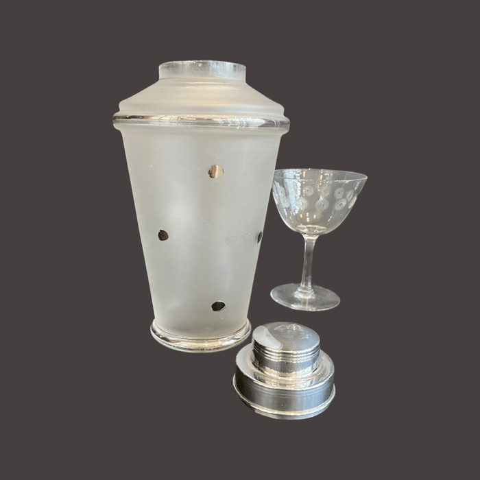 1930’s frosted glass cocktail shaker