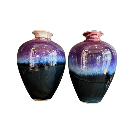 Pair of large glazed Australian vases - Contemporary Cluster