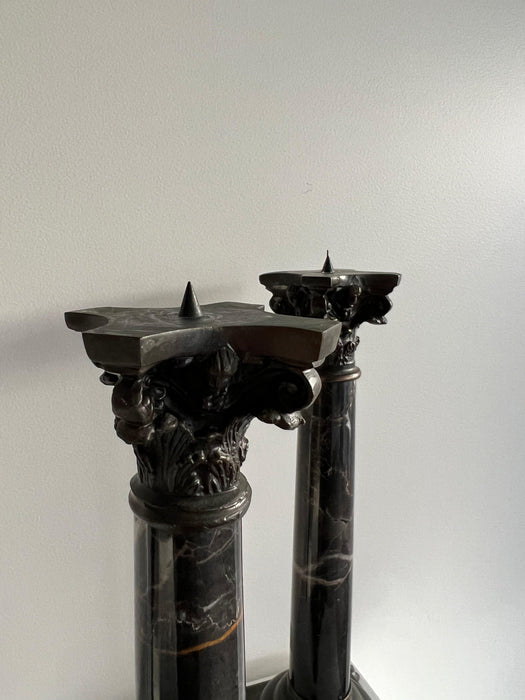 Pair of antique marble candlesticks