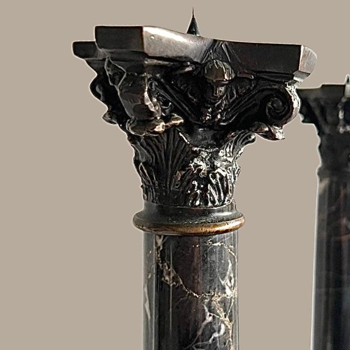Pair of antique marble candlesticks